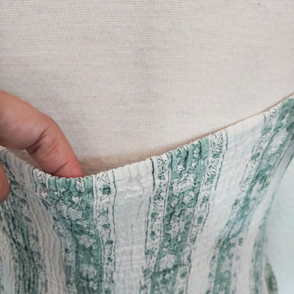 Mille Resort & Travel Mint Green & Cream Tiered Maxi 'Olympia' Dress Size M - Picture 9 of 13